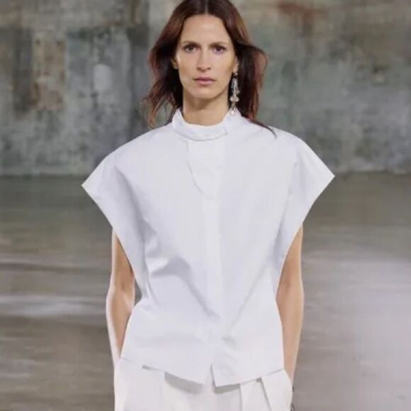 ZARA ZW COLLECTION POPLIN SHIRT - Picture 3 of 9